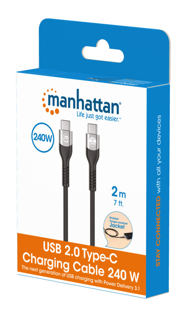 Cavo USB 2.0 EPR USB-C™ M/M 240W PD 3.1 e-Mark 2m - immagine 2