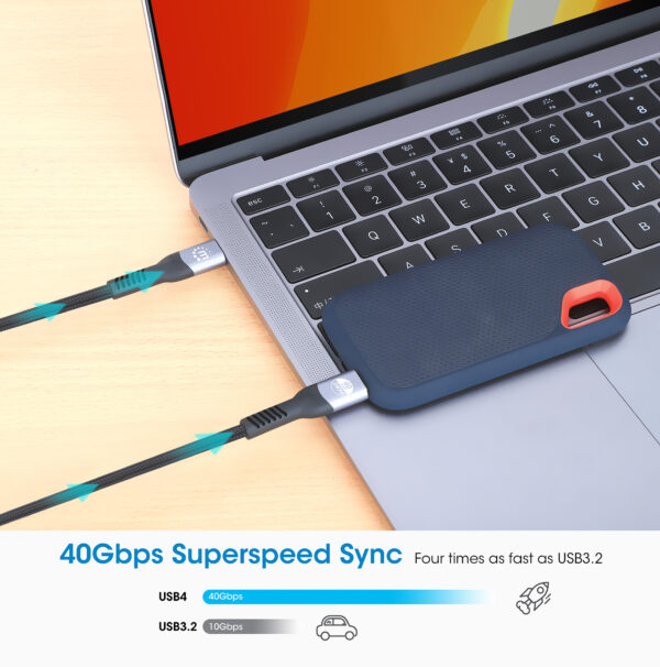Cavo USB4 EPR USB-C™ M/M 40G 240W PD 3.1 8K E-Mark 1m - immagine 8