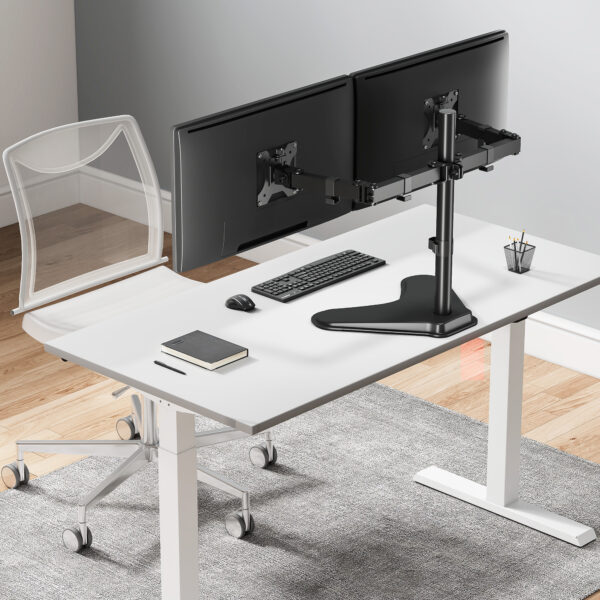 Supporto da Scrivania per 2 Monitor 13-32'' con Base e Doppio Snodo - immagine 10