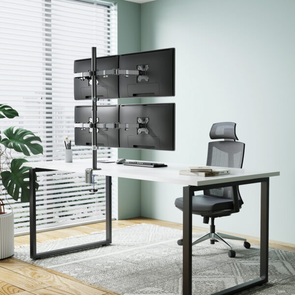 Supporto da Scrivania per 4 Monitor 13-32'' con Morsetto - immagine 10
