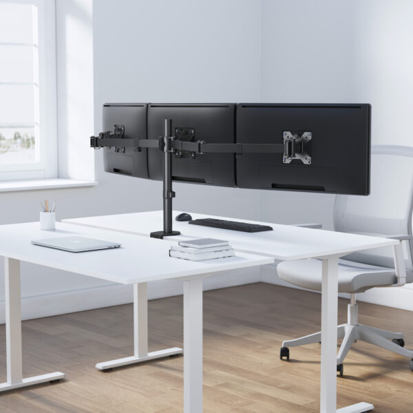 Supporto da Scrivania per 3 Monitor 13-27'' con Morsetto - immagine 10