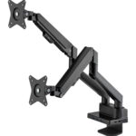 Supporto da Scrivania Doppio Monitor 17-32'' con Molla a Gas e Docking Station 8-in-1