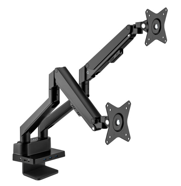Supporto da Scrivania Doppio Monitor 17-32'' con Molla a Gas e Docking Station 8-in-1 - immagine 5