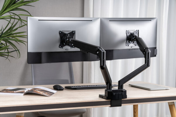 Supporto da Scrivania Doppio Monitor 17-32'' con Molla a Gas e Docking Station 8-in-1 - immagine 10