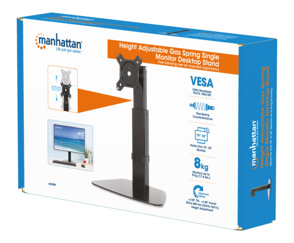 Supporto da Tavolo Stand per Monitor 15-32'' con Molla a Gas Regolabile e Base - immagine 2