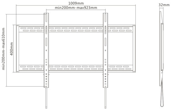 Staffa a Muro Slim Fissa TV LED LCD 60-100'' - immagine 3