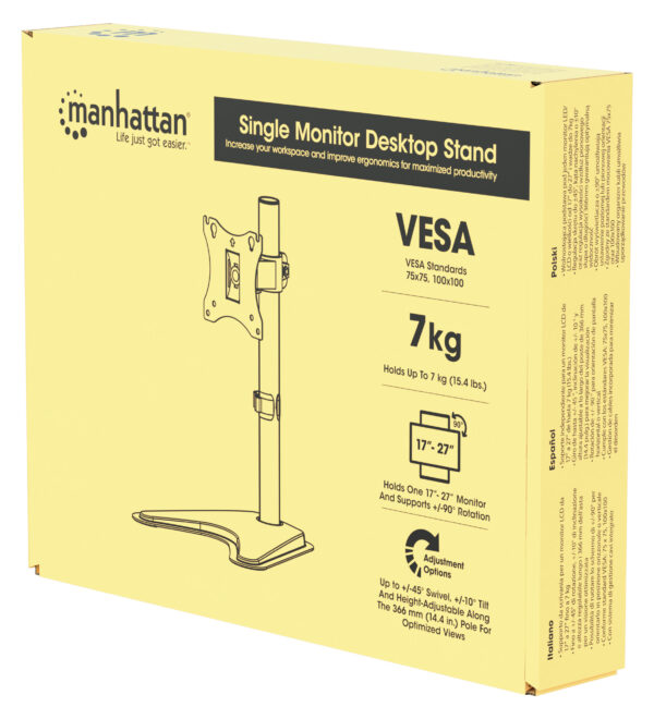 Stand da Scrivania per 1 Monitor LCD 17-27'' con base h.366mm - immagine 2