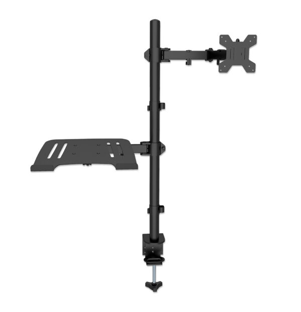 Supporto da Scrivania Braccio per Monitor 13-32'' e Mensola per Laptop - immagine 9