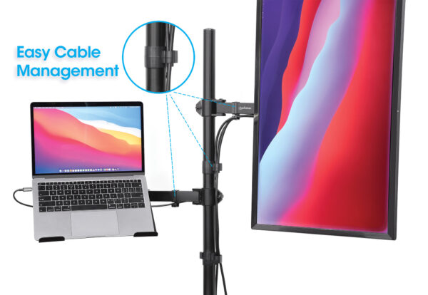 Supporto da Scrivania Braccio per Monitor 13-32'' e Mensola per Laptop - immagine 6