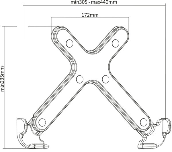 Supporto Laptop Regolabile con Montaggio VESA per Adattamento a Staffa - immagine 3