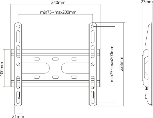 Staffa a Muro Fissa Low-Profile per TV 23-43'' - immagine 3