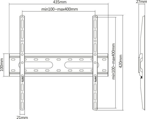 Staffa a Muro Fissa Low-Profile per TV 32-55'' - immagine 3