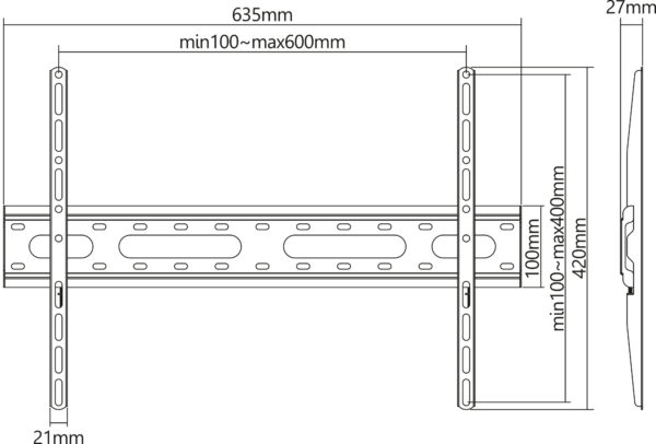 Staffa a Muro Fissa Low-Profile per TV 37-70'' - immagine 3