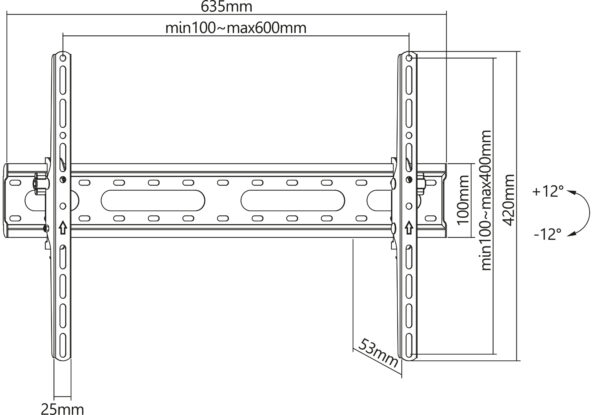 Staffa a Muro Inclinabile per TV 37-70'' - immagine 3