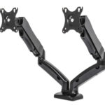 Supporto da scrivania in Alluminio per 2 Monitor 13-27'' con Molla a Gas