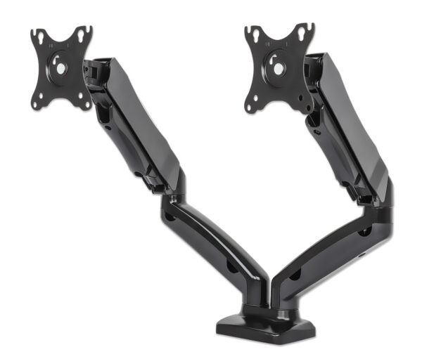 Supporto da scrivania in Alluminio per 2 Monitor 13-27'' con Molla a Gas