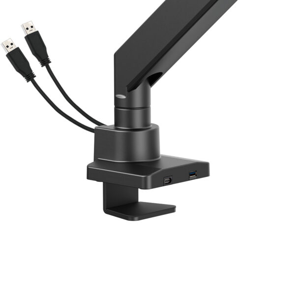 Supporto da Tavolo per Monitor Singolo 17-57'' con Molla a Gas in Alluminio Ultra Resistente con Porte USB - immagine 8