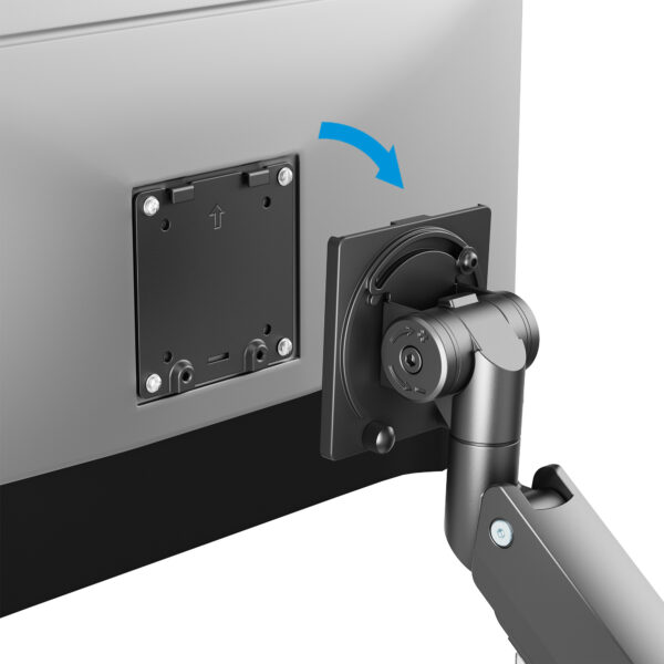 Supporto da Tavolo per Monitor Singolo 17-57'' con Molla a Gas in Alluminio Ultra Resistente con Porte USB - immagine 4