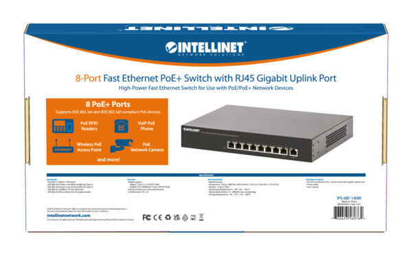 Switch PoE+ 8 Porte 10/100, Desktop / Rack - immagine 8