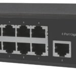 Switch Ethernet Gigabit 8 Porte PoE+ con 2 porte RJ45 Gigabit Uplink