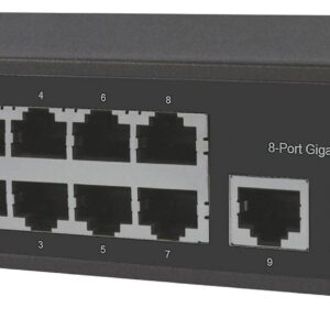 Switch Ethernet Gigabit 8 Porte PoE+ con 2 porte RJ45 Gigabit Uplink