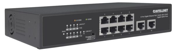 Switch Ethernet Gigabit 8 Porte PoE+ con 2 porte RJ45 Gigabit Uplink - immagine 3