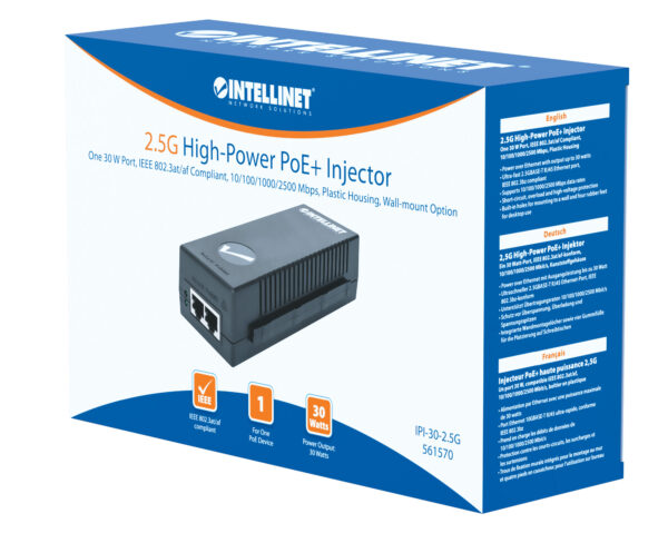 Iniettore PoE+ High Power 2.5G 30W - immagine 2