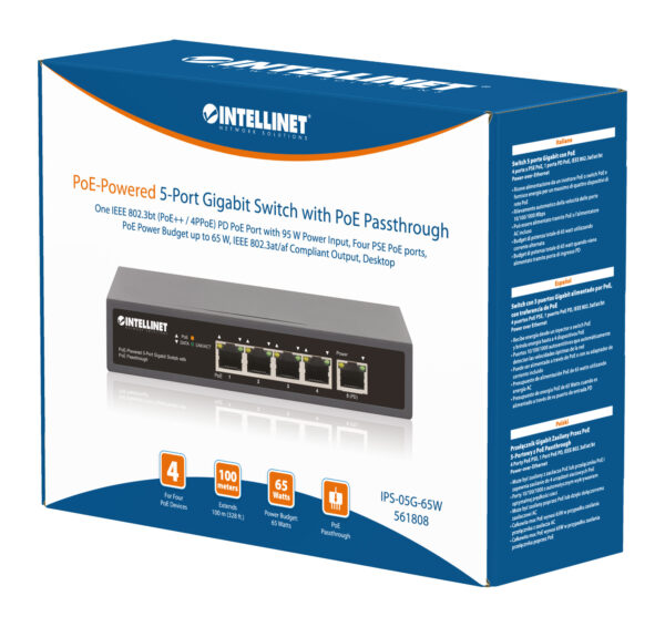 Switch Gigabit a 5 Porte con Alimentazione PoE Passante - immagine 2