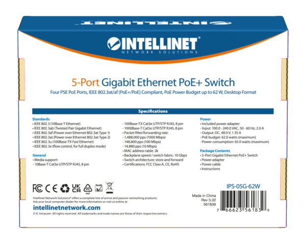 Ethernet Switch Gigabit PoE+ 5 porte - immagine 10