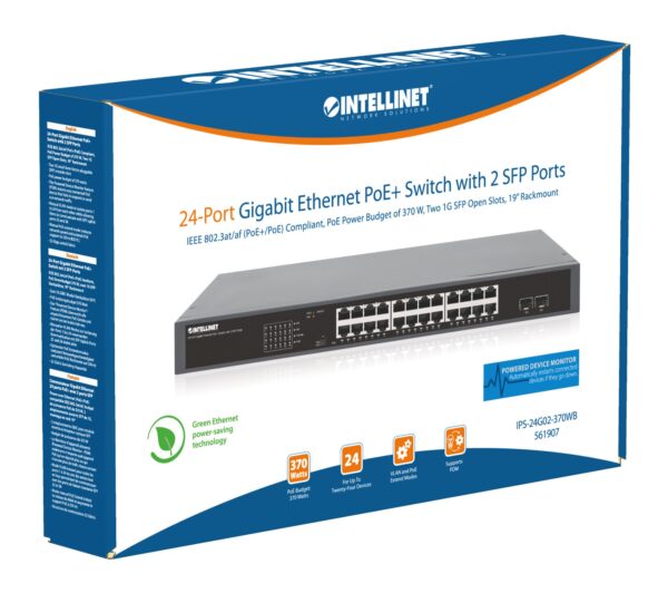 Gigabit Ethernet Switch 24-Porte PoE+ con 2 porte SFP - immagine 2