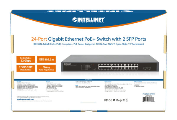 Gigabit Ethernet Switch 24-Porte PoE+ con 2 porte SFP - immagine 10