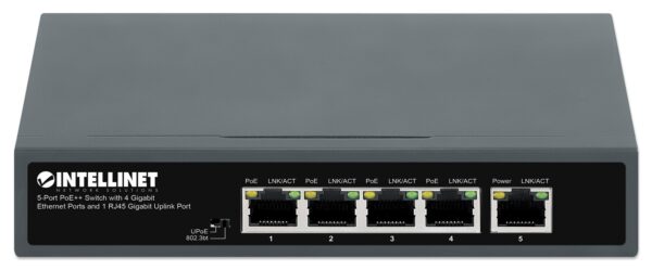 Switch 5 porte PoE++ con 4 porte Gigabit e una porta RJ45 Gigabit Uplink - immagine 3