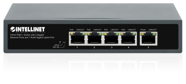 Switch 5 porte PoE++ con 4 porte Gigabit e una porta RJ45 Gigabit Uplink - immagine 5