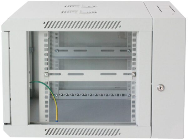 Armadio Rack 19'' a muro 9 unità due sezioni Grigio - immagine 4