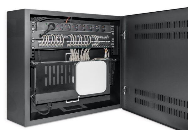 Armadio 19'' a muro a basso profilo con montanti orizzontali 4U e verticali 2U - immagine 3