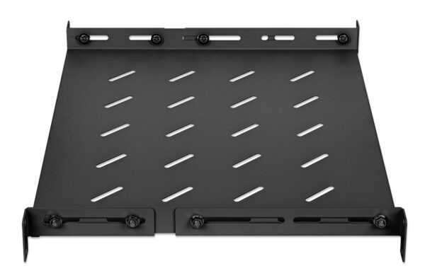Mensola 19'' fissa con Profondità Regolabile da 350 a 550 mm 1U Nero - immagine 4