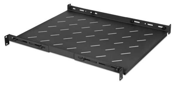 Mensola 19'' fissa con Profondità Regolabile da 550 a 750 mm 1U Nero - immagine 2