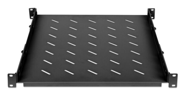 Mensola 19'' fissa con Profondità Regolabile da 550 a 750 mm 1U Nero - immagine 3