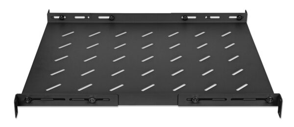 Mensola 19'' fissa con Profondità Regolabile da 550 a 750 mm 1U Nero - immagine 4
