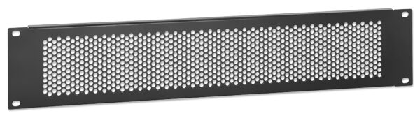 Pannello Cieco Ventilato per Armadi Rack 19'' 2U Nero - immagine 2