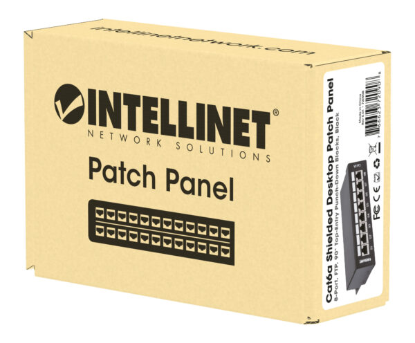 Pannello Patch 8 Posti Cat6A Schermato da Scrivania Nero - immagine 2
