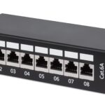 Pannello Patch 8 Posti Cat6A Schermato da Scrivania Nero