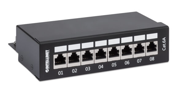 Pannello Patch 8 Posti Cat6A Schermato da Scrivania Nero - immagine 3