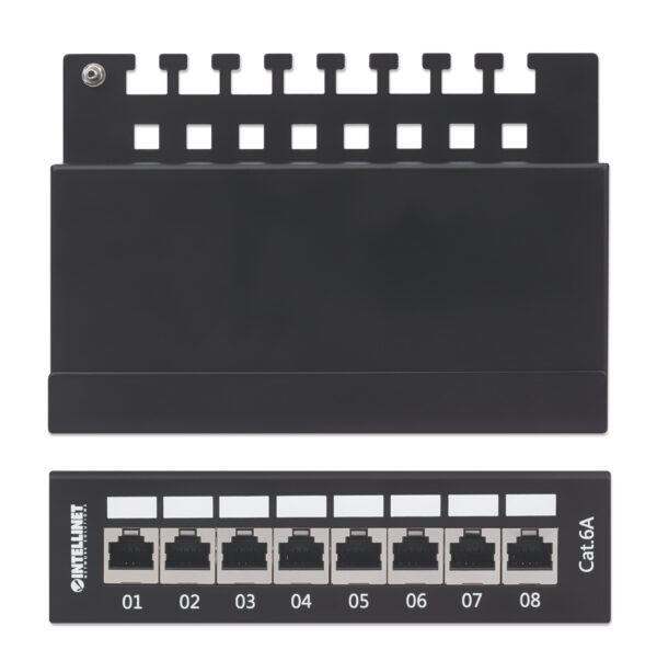 Pannello Patch 8 Posti Cat6A Schermato da Scrivania Nero - immagine 6