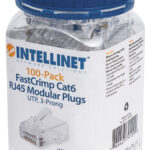 Confezione 100 Plug Modulari RJ45 Passante Cat6 FastCrimp UTP