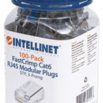 Confezione 100 Plug modulari RJ45 passanti Cat6 FastCrimp