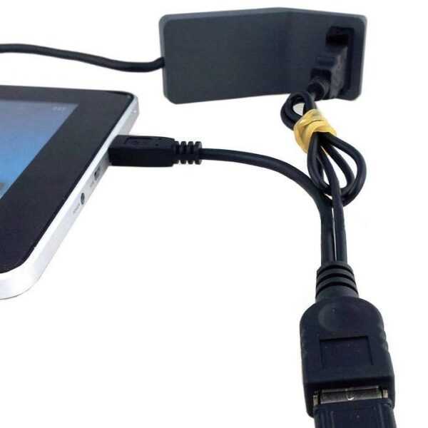 Cavo USB A F 2.0 OTG Micro USB M con Alimentazione USB, 30cm Nero - immagine 5