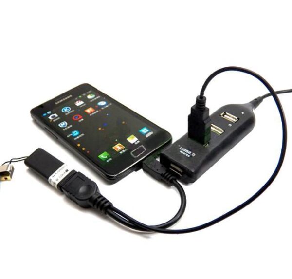Cavo USB A F 2.0 OTG Micro USB M con Alimentazione USB, 30cm Nero - immagine 6