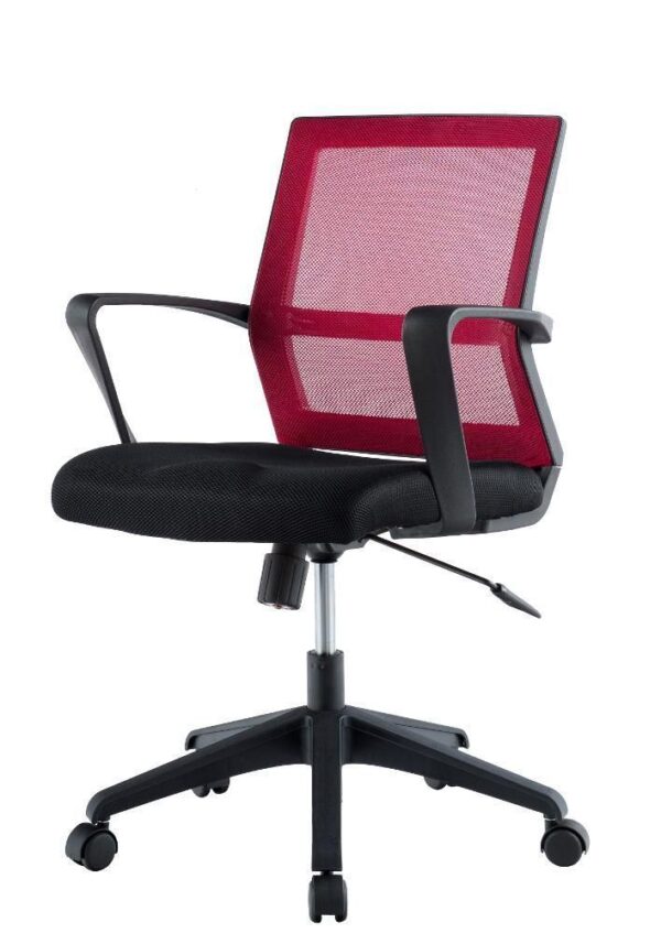 Sedia per Ufficio con Schienale Medio Nero/Bordeaux - immagine 4