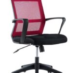 Sedia per Ufficio con Schienale Medio Nero/Bordeaux